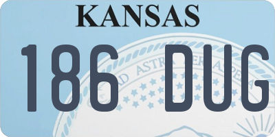 KS license plate 186DUG