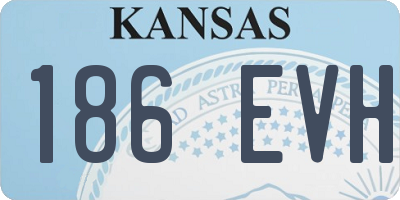 KS license plate 186EVH