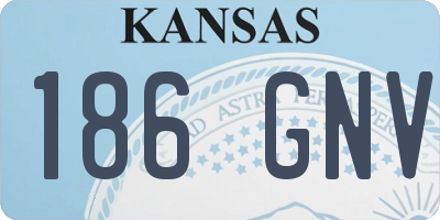 KS license plate 186GNV