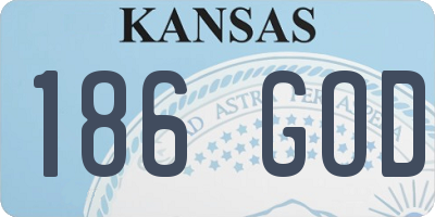 KS license plate 186GOD