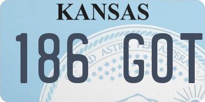 KS license plate 186GOT