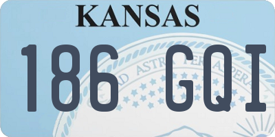 KS license plate 186GQI