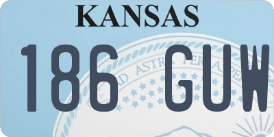KS license plate 186GUW