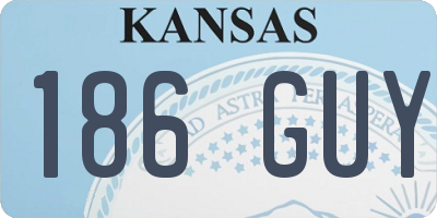 KS license plate 186GUY