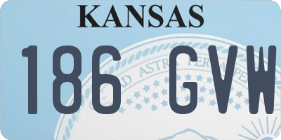 KS license plate 186GVW