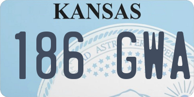 KS license plate 186GWA