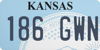 KS license plate 186GWN