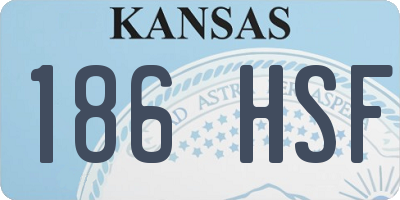 KS license plate 186HSF