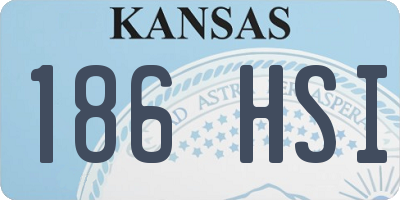 KS license plate 186HSI