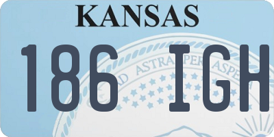 KS license plate 186IGH
