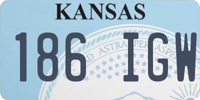 KS license plate 186IGW