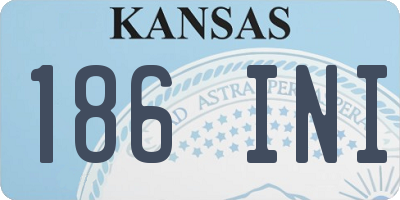 KS license plate 186INI