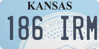 KS license plate 186IRM