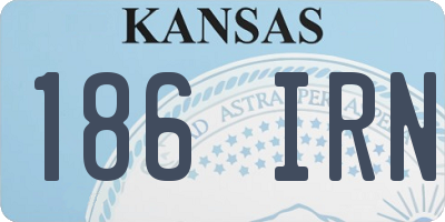 KS license plate 186IRN