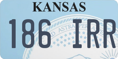 KS license plate 186IRR