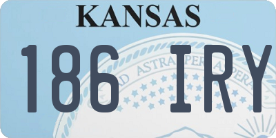 KS license plate 186IRY