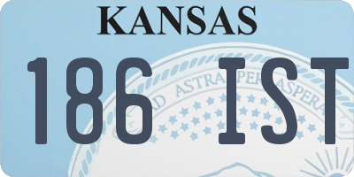 KS license plate 186IST