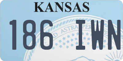 KS license plate 186IWN
