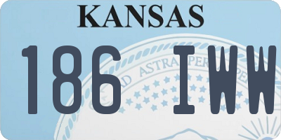 KS license plate 186IWW