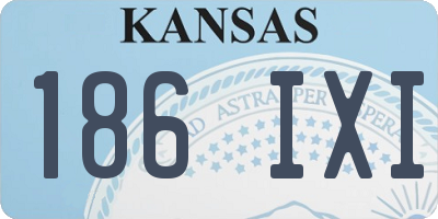 KS license plate 186IXI