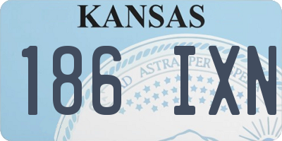 KS license plate 186IXN