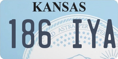 KS license plate 186IYA