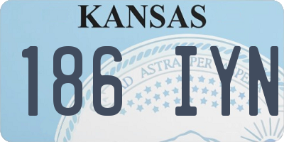 KS license plate 186IYN