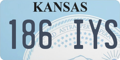 KS license plate 186IYS