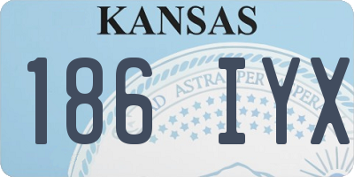 KS license plate 186IYX