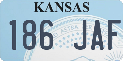 KS license plate 186JAF