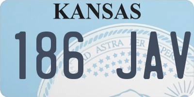 KS license plate 186JAV
