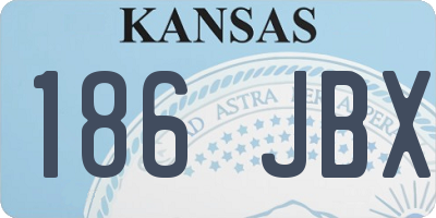 KS license plate 186JBX