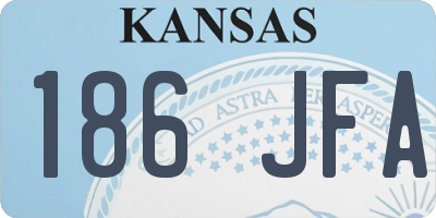 KS license plate 186JFA