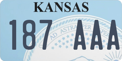 KS license plate 187AAA