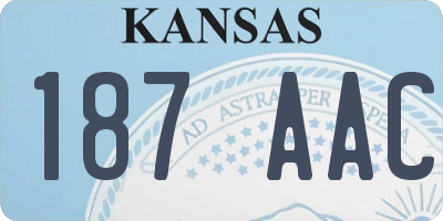 KS license plate 187AAC