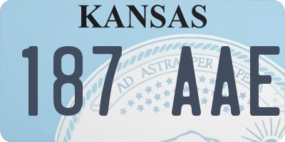 KS license plate 187AAE