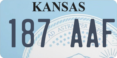 KS license plate 187AAF