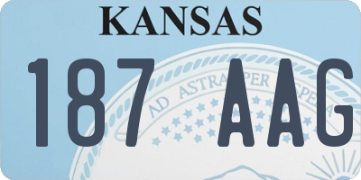 KS license plate 187AAG