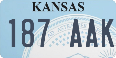 KS license plate 187AAK