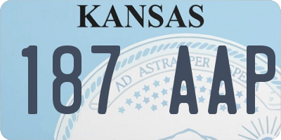 KS license plate 187AAP