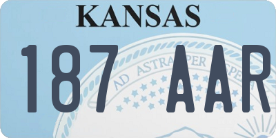 KS license plate 187AAR