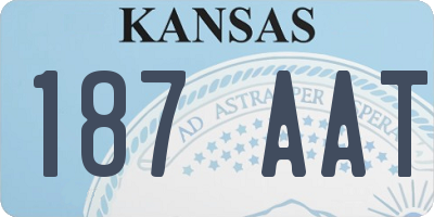 KS license plate 187AAT