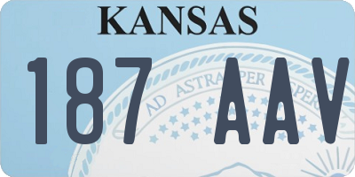 KS license plate 187AAV