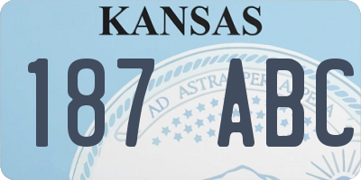 KS license plate 187ABC