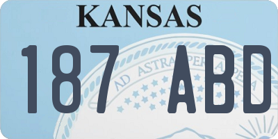 KS license plate 187ABD