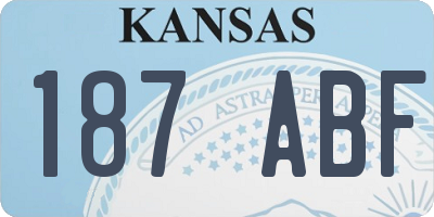 KS license plate 187ABF