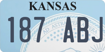 KS license plate 187ABJ