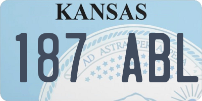 KS license plate 187ABL