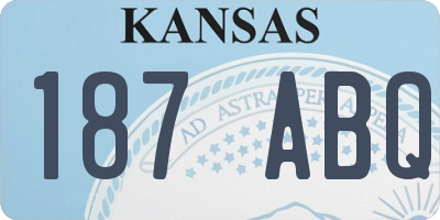 KS license plate 187ABQ