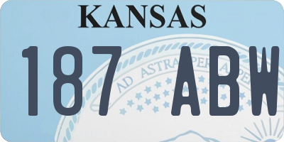 KS license plate 187ABW